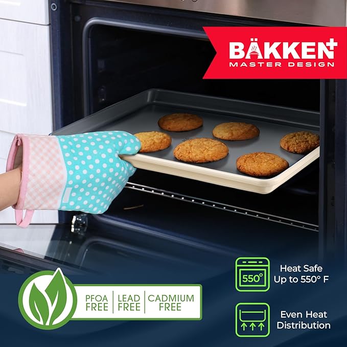 Bakken 8-Piece Stackable Bakeware Set - Ceramic Non-Stick Coating, Baking Sheets, Assorted Baking