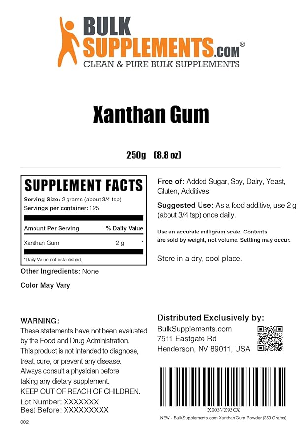BulkSupplements.com Xanthan Gum Powder - Xanthan Gum Thickener, Xanthan Gum for Baking - Xanthan