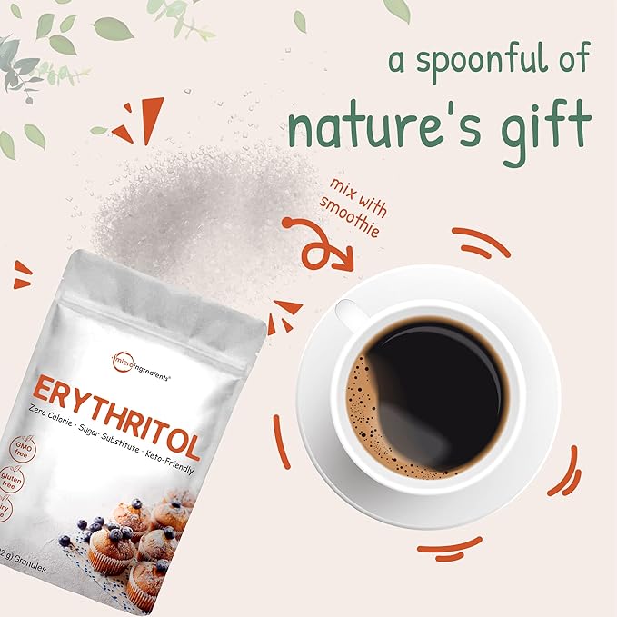 Erythritol Granules, 6 Pounds (96 Ounce), 1:1 Sugar Substitute, No After Taste, 0 Calorie, Natural