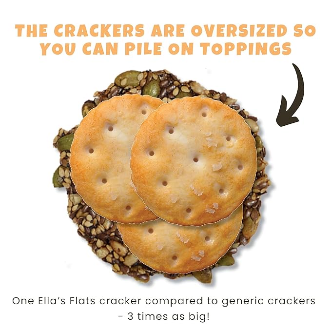 ELLA’S FLATS® Everything All Seed Savory Crisps – All Natural, Gluten Free, Good Source of Protein