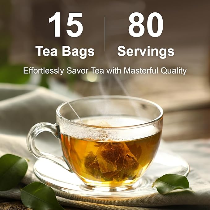 Jemutecha Decaffeinated Oolong 15 Tea Bags, 100% Pure Organic Award-Winning Tea, Refreshing &