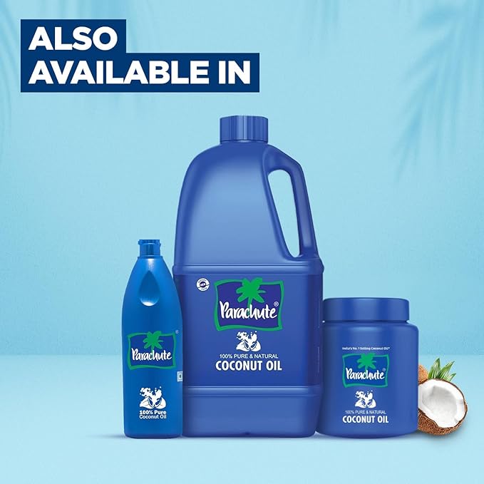 Parachute Coconut Oil| 100% Pure & Natural| Unrefined Coconut Oil| No Chemicals & Preservatives|