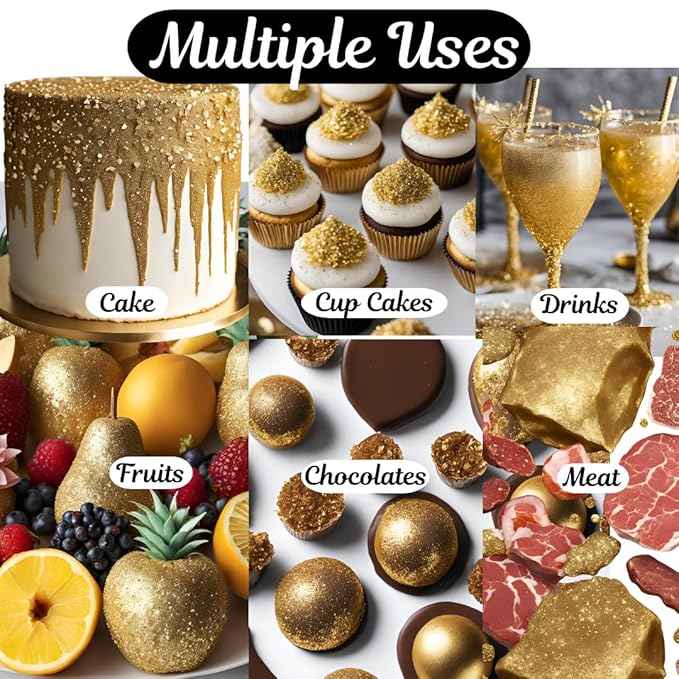 Dazzle Dust Edible Glitter Sprinkles for Cake Decorating, Drinks, Cookie, Icing, Dessert