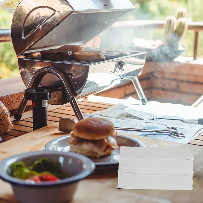 Yenmoz 500 PCS Hamburger Patty Paper White Square Parchment Paper Non-Stick Food Grade Burger Paper