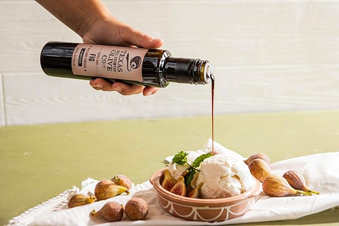Fig Balsamic Vinegar - Gourmet Barrel Aged Infused Balsamic Vinegar - Great for Dressing Dipping