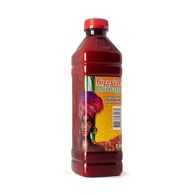 Nigerian Heritage 100% Red Palm Oil 33.81 Fl Oz ??Pure Red Palm Oil for Cooking ??Natural African