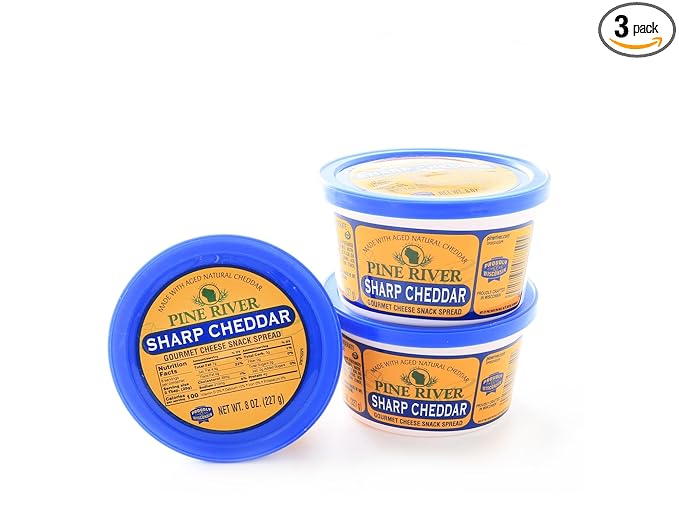Pine River Cheese Spreads 3-Pack | (3) 8 oz Tubs | SHELF-STABLE Gourmet Wisconsin Pub Cheese Spread