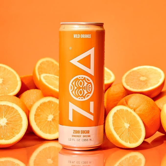 ZOA Zero Sugar Energy Drinks, Tropical Taste Pack - Sugar Free with Electrolytes, Healthy Vitamin