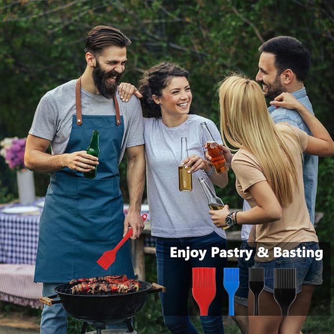Silicone Basting Pastry Brush Set 4 Pack Heat Resistant Spread Oil Butter Sauce for BBQ Grill