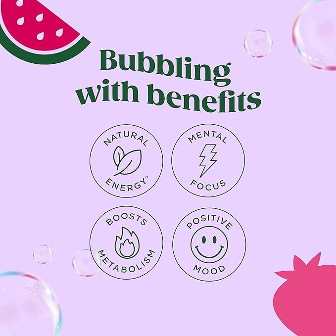 Bloom Nutrition Sparkling Energy Drink - Natural Caffeine, Zero Sugar, 180mg Caffeine