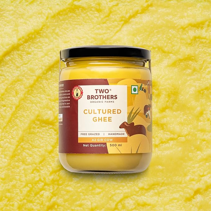 Two Brothers Organic Farms A2 Cultured Ghee, Desi Gir Cow, 66 oz(HDPE Bottle)