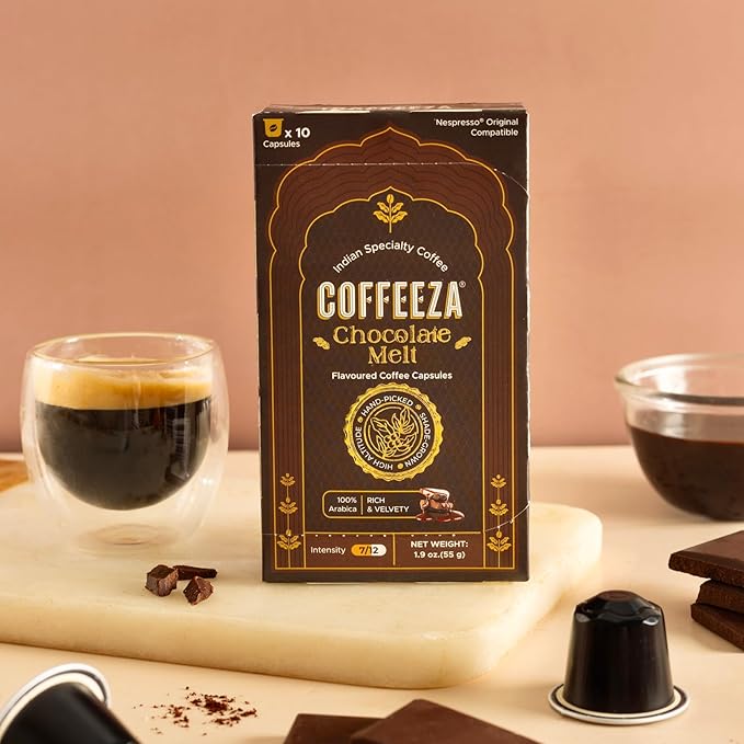 Coffeeza Belgian Chocolate Flavored Espresso Coffee Pods, Compatible with Nespresso Original Line