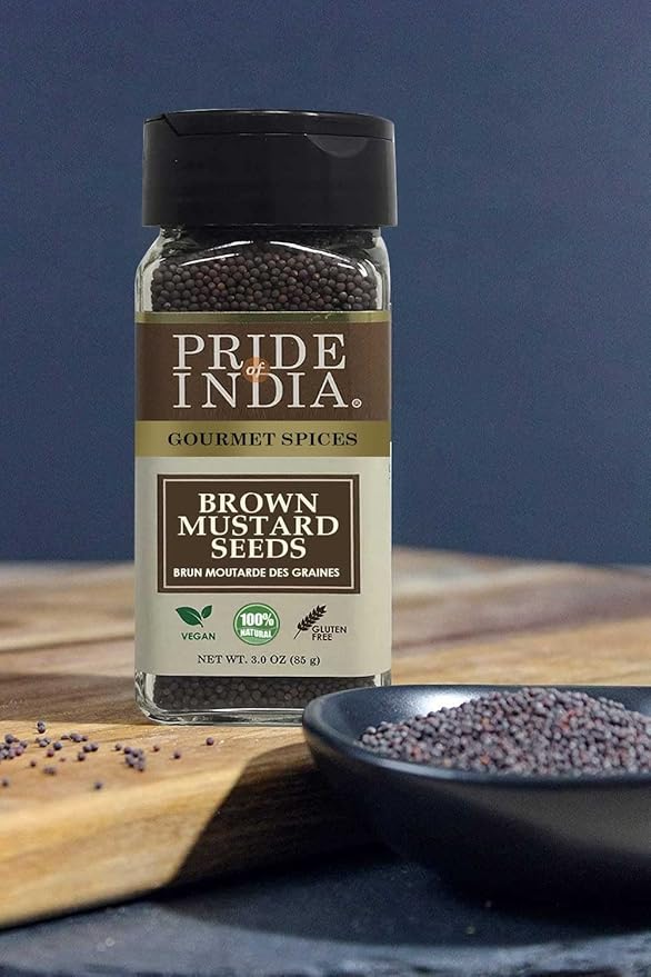 Pride of India – Brown Mustard Seed Whole – Gourmet Indian Spice – Hot & Spicy Flavor – Ideal