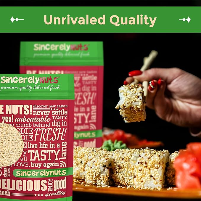 Sincerely Nuts Hulled Sesame Seeds A Heart Healthy Snack Rich in Fiber, Minerals Antioxidants