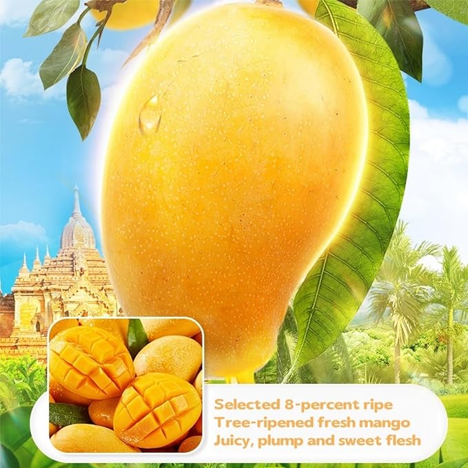 Premium Freeze-Dried Mango Slices 4.2oz (120g) - 100% Sweet Mango, No Sugar Added | Perfect for