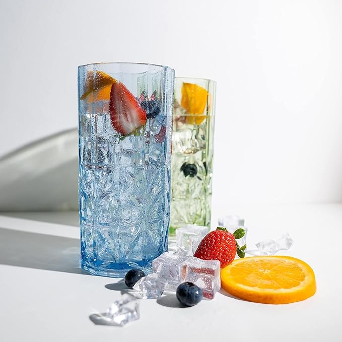 BELLAFORTE Shatterproof Tritan Tall Tumbler, Set of 4, 18oz - Myrtle Beach Drinking Glasses