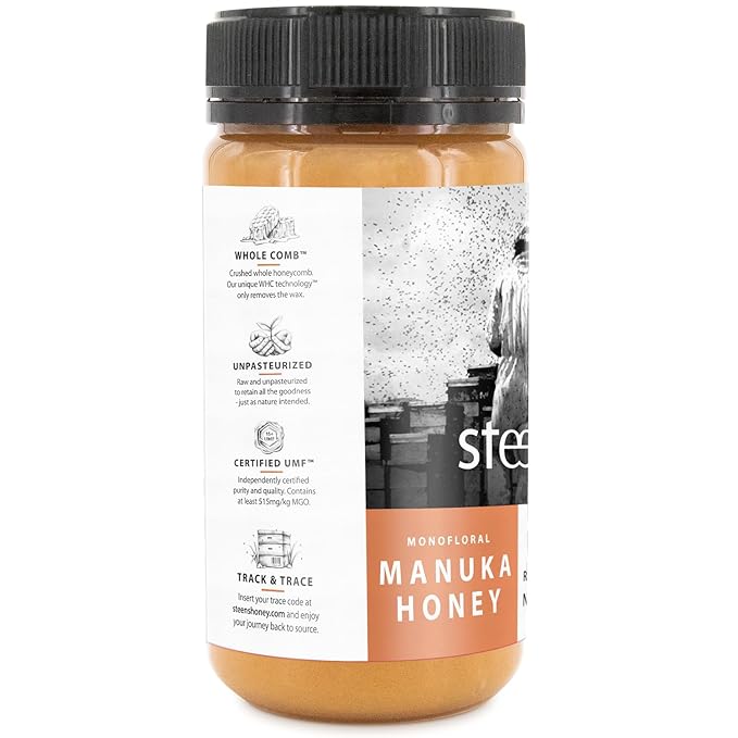 Steens Manuka Honey - MGO 515+ - Pure & Raw 100% Certified UMF 15+ Manuka Honey - Bottled and