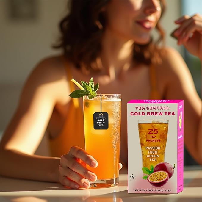 Life Plus Style Gourmet TEA CENTRAL Passion Fruit Iced Tea with Organic Ceylon Green Tea Refreshing