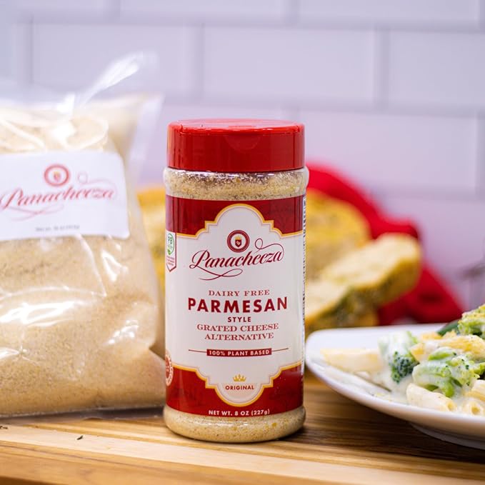 Panacheeza Plant Based Grated Parmesan Style Original - Vegan, with Bold Flavor for Pastas, Pizzas