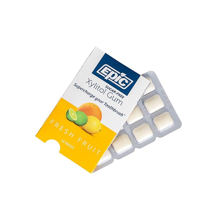 Epic 100% Xylitol Fresh Fruit Chewing Gum - Sugar Free, Aspartame Free Dental Gum - Supports Oral