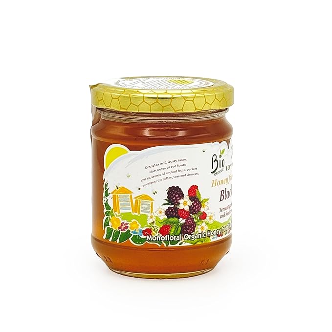 WellEatable Blackberry Organic Raw Honey from Wild Blackberry Flowers, Artisanal Complex and Fruity