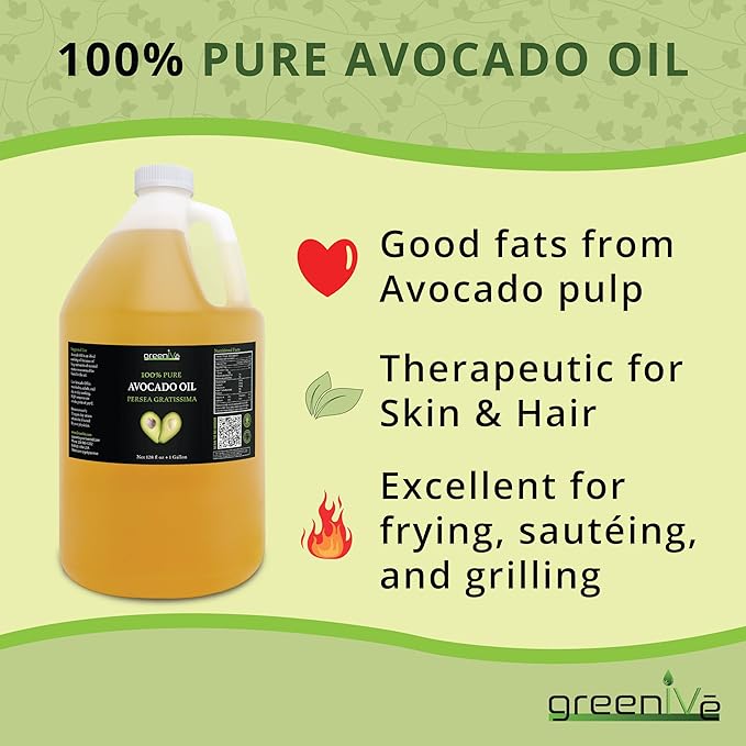 GreenIVe Avocado Oil Naturally Grown 100% Pure Natural without Additives, Clean, Cold Pressed