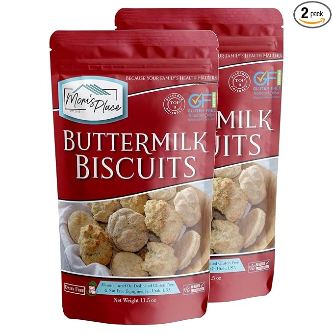 Mom's Place Gluten-Free Buttermilk Biscuit Mix (2-Pack), Dairy Free & Easy to Prepare, Nut and Soy