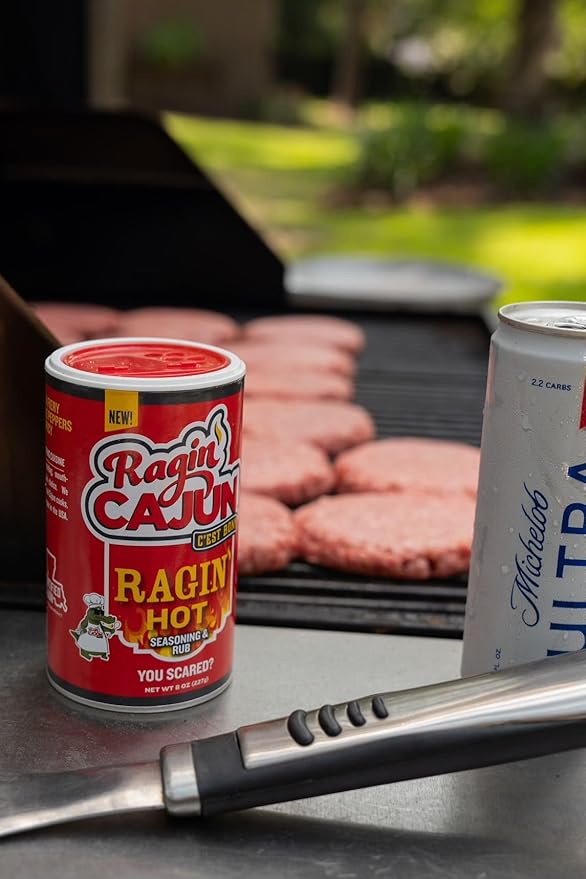 Ragin' Cajun Ragin' Hot Cajun Seasoning - 8 oz Shaker, Gluten-Free, No MSG, Authentic Louisiana