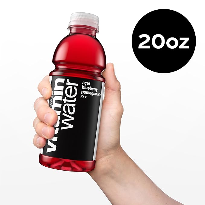 vitaminwater XXX A챌ai Blueberry Pomegranate Nutrient Enhanced Flavored Water Beverage, 20 fl oz