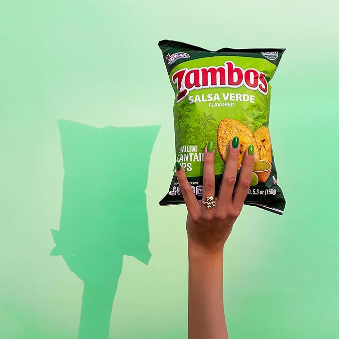 Zambos Plantain Chips Salsa Verde (Pack of 12)
