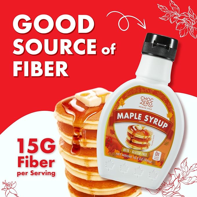 ChocZero Maple Syrup, Sugar Free, Low Carb, Sugar Alcohol Free, Gluten Free, No Preservatives