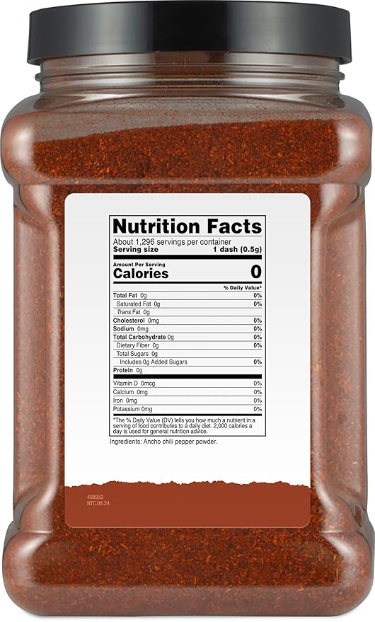 Nutricost Pantry Ancho Chili Pepper (1.5 LB) 1000 heat units - Vegan, Gluten-Free, Powder