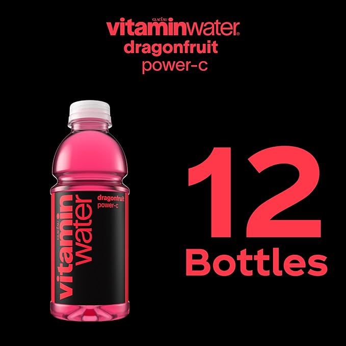 vitaminwater Power-C Dragonfruit Nutrient Enhanced Flavored Water Beverage, 20 fl oz Bottles, 12
