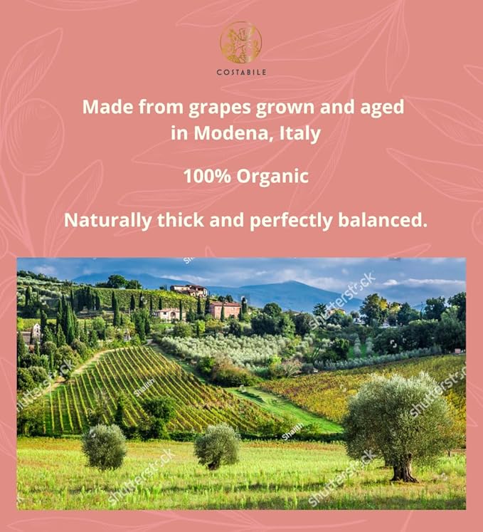 Costabile Modena Balsamic Vinegar Organic Barrel Aged ??Made in Italy, Rich Flavor, Natural
