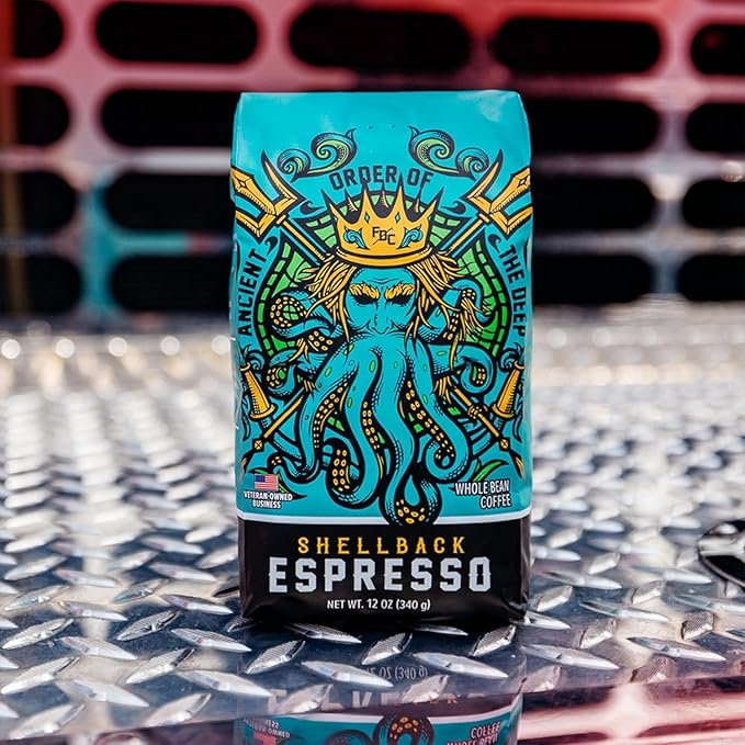 Fire Department Coffee - Gives Back to Firefighters - Shellback Espresso Coffee Beans - Bold &