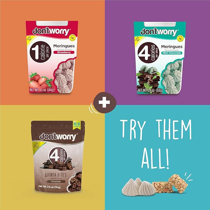 Don't Worry Chocolate Quinoa Bites - Low Calorie Snacks, Only 4 Calories per Piece!, Healthy