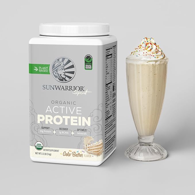 Sunwarrior Organic Plant Based Protein Powder | Vegan Organic Protein Powder with BCAA Amino Acids