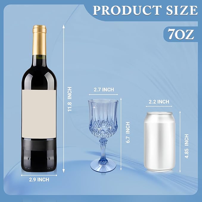 Plastic Wine Glasses,Plastic Goblets Vintage Style Cordial Drinking Glasses for Wedding Reception