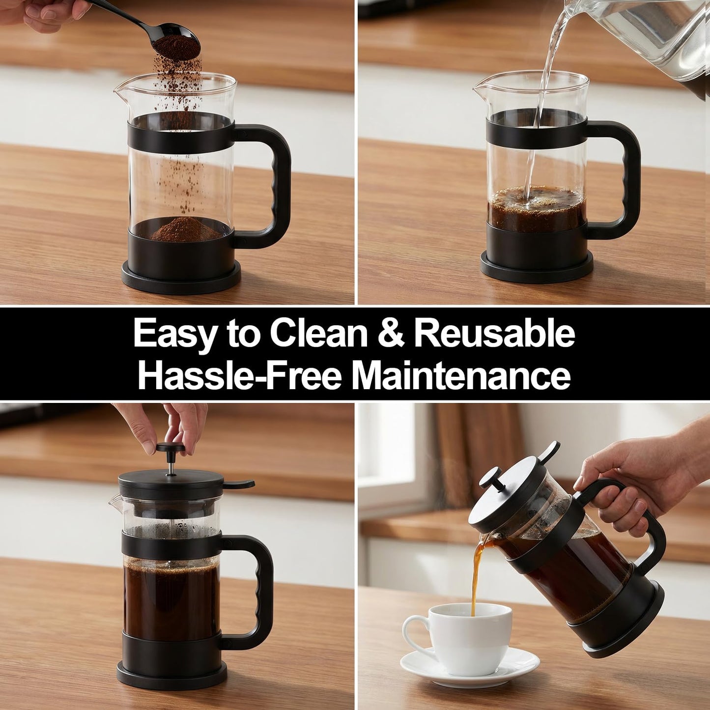 6 Packs French Press Filters Replacements, 4 Inch Premium Stainless Steel French Press Screen