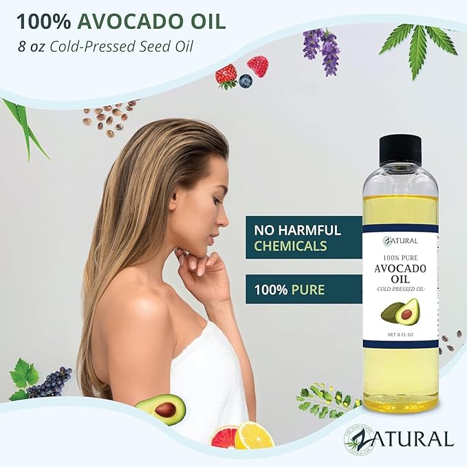 Zatural 100% Avocado Oil Pure Natural Without Additives, Clean, Cold Pressed, Non-GMO, Vegan: for