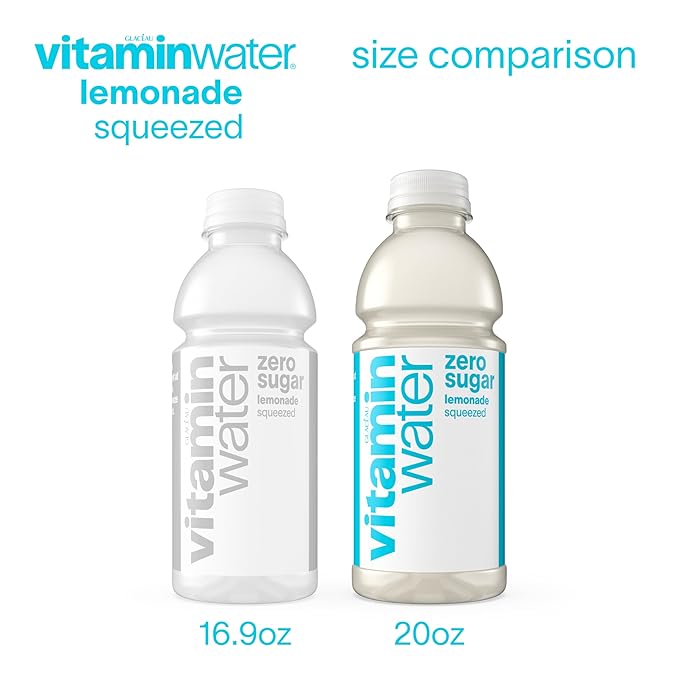 vitaminwater Zero Sugar Squeezed Lemonade Nutrient Enhanced Flavored Water Beverage, 20 fl oz
