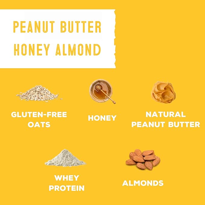 simplyFUEL Whole Food Protein Balls with Probiotics - Peanut Butter Honey Almond Snacks - 8g