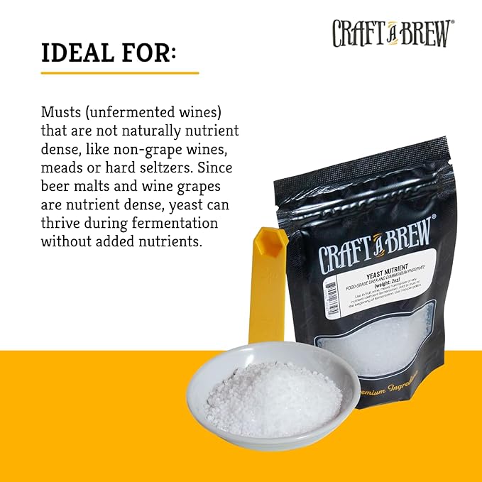 Craft A Brew - Yeast Nutrient - Food Grade - For Wine Making & Beer Brewing - Creates Nutrient Rich