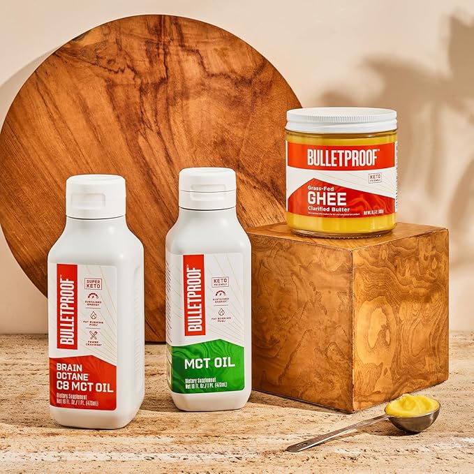 Bulletproof Brain Octane C8 MCT Oil, 32 Ounces (Pack of 3), Keto Supplement for Sustained Energy