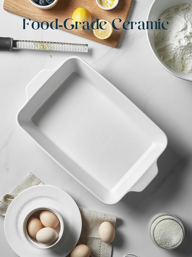 DOWAN Casserole Dish, 9x13 Ceramic Baking Dish, Large Lasagna Pan Deep for Oven, 4.2 Quarts Baking