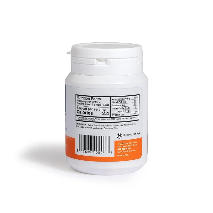 Epic 100% Xylitol Orange Mango Chewing Gum - Sugar Free, Aspartame Free Dental Gum - Supports Oral