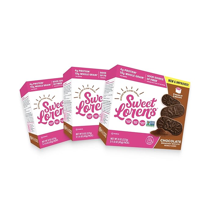 Sweet Loren's Vegan Breakfast Biscuits | Chocolate | 4g Protein, 19g Whole Grains | Plant Based
