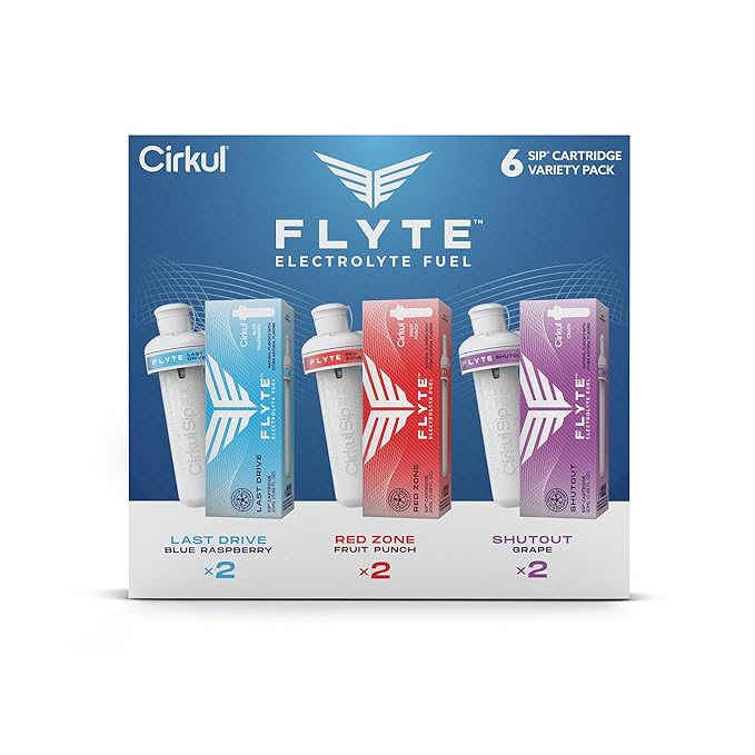Cirkul Flyte Flavor Cartridge Variety Pack with Electrolytes, 6-Pack (2 Last Drive, 2 Fast Break, 2