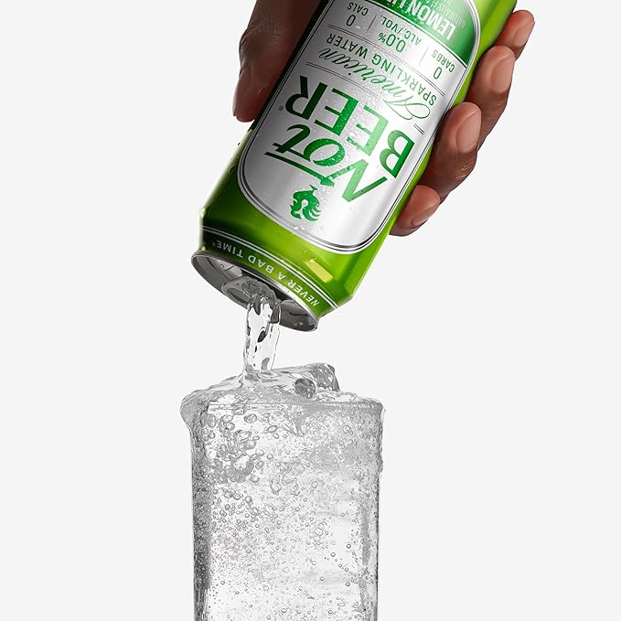 Not Beer American Sparkling Water, Lemon Lime, 99.9% Pure, Mineral & Electrolyte Blend, Flavored
