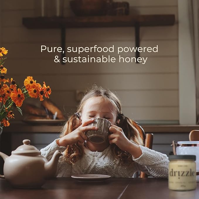 Drizzle Ginger Shine Raw Honey - All Natural Pure Raw Honey with Organic Ginger, Unfiltered &